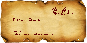 Mazur Csaba névjegykártya