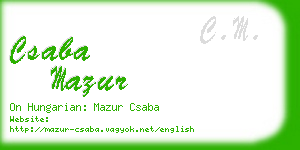 csaba mazur business card